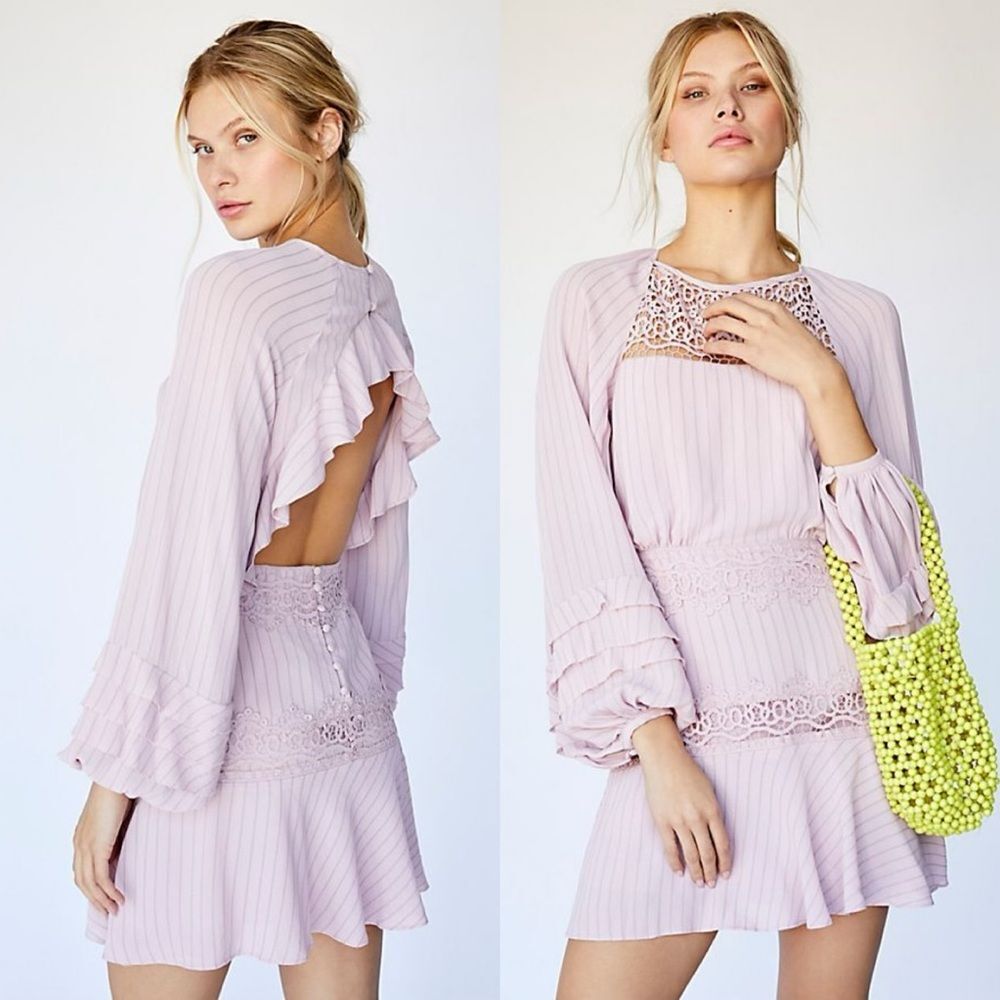 Free People Crush On You Mini Dress lilac